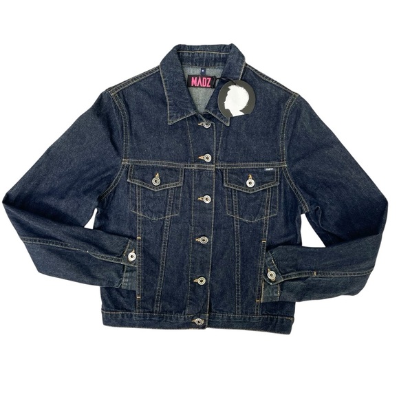 Jack Daniel’s Denim Jacket Madz Custom Size M Rocker BikerCore Goth Metal Vibe - Picture 4 of 16